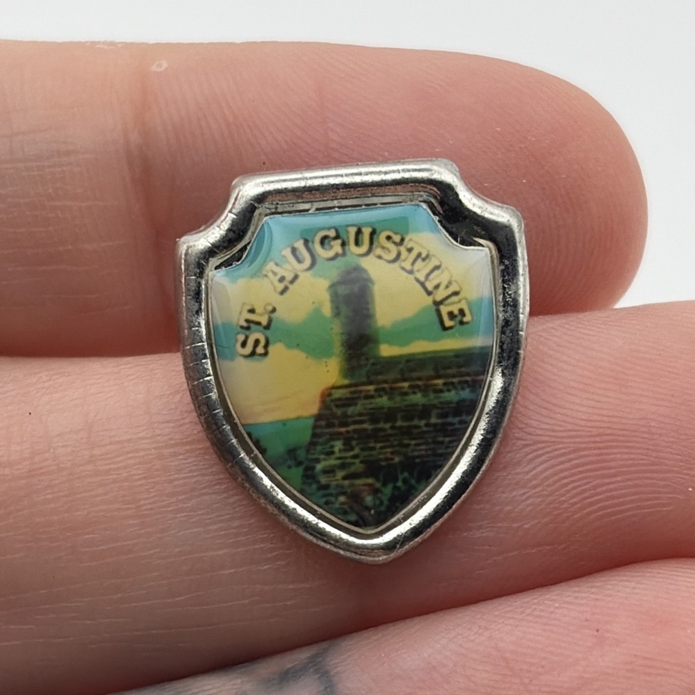 St. Augustine Florida Lighthouse Shield Crest Lapel Hat Pin